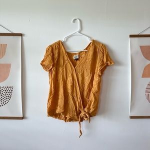 Yellow floral Universal Thread wrap shirt